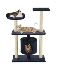 Arbre à chat avec griffoirs en sisal 95 cm Bleu foncé | Mobilier & Déco