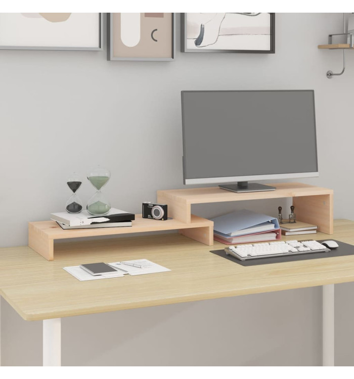 Support pour moniteur (52-101)x22x14 cm Bois de pin solide | Mobilier & Déco