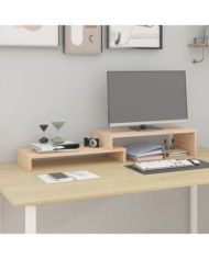 Support pour moniteur (52-101)x22x14 cm Bois de pin solide | Mobilier & Déco