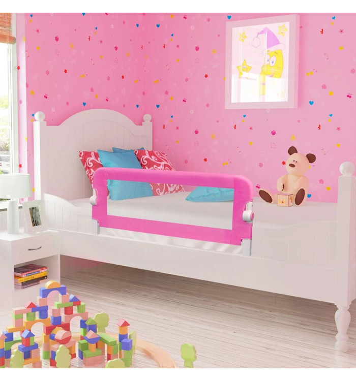 Barrière de lit de sécurité pour tout-petits 2pcs Rose 102x42cm | Mobilier & Déco