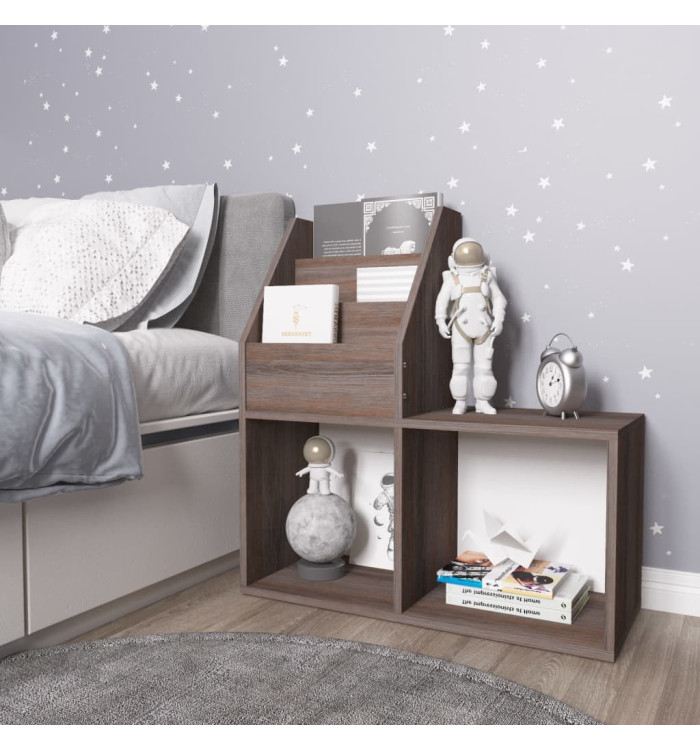 Porte-revue pour enfants Gris et chêne sonoma Bois d’ingénierie | Mobilier & Déco