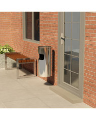 Poubelle à cendrier murale Acier inoxydable 26 L | Mobilier & Déco