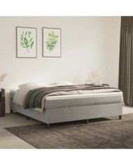 Cadre de lit sans matelas gris clair 180x200 cm velours | Mobilier & Déco