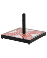 Base de parasol terre cuite et blanc carré 12 kg | Mobilier & Déco