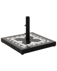 Base de parasol noir et blanc carré 12 kg | Mobilier & Déco