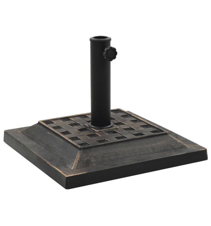 Socle carré de parasol Polyrésine 12 kg Bronze | Mobilier & Déco