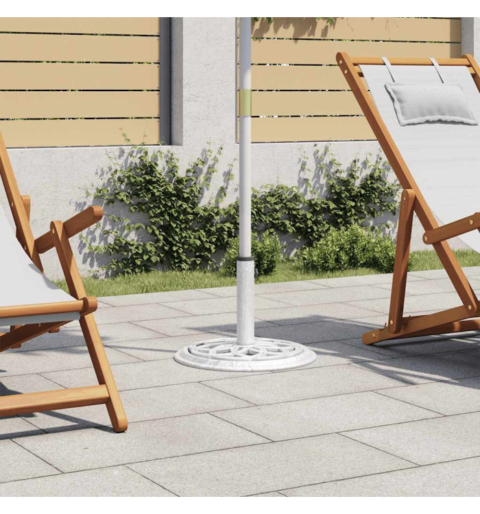 Socle de parasol Blanc 44x44x31 cm Fonte | Mobilier & Déco