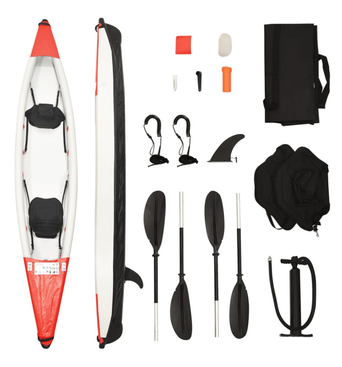 Kayak gonflable rouge 424x81x31 cm polyester | Mobilier & Déco