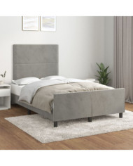 Cadre de lit sans matelas gris clair 120x200 cm velours | Mobilier & Déco