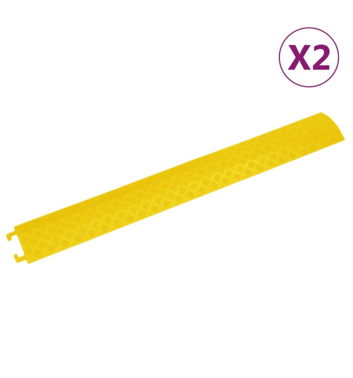 Rampes de protection de câble 2 pcs 98,5 cm Jaune | Mobilier & Déco