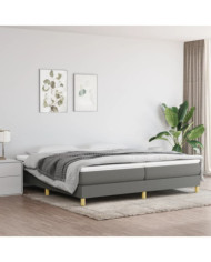 Sommier à lattes de lit avec matelas Gris foncé 200x200cm Tissu | Mobilier & Déco