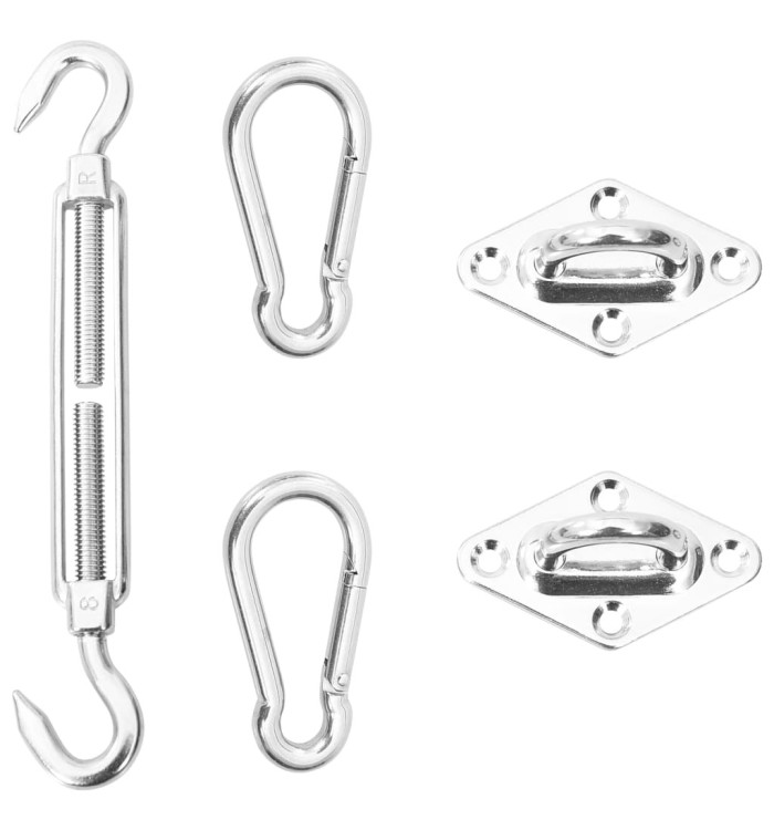 Kit de montage de voile d'ombrage 5 pcs Acier inoxydable | Mobilier & Déco