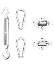Kit de montage de voile d'ombrage 5 pcs Acier inoxydable | Mobilier & Déco