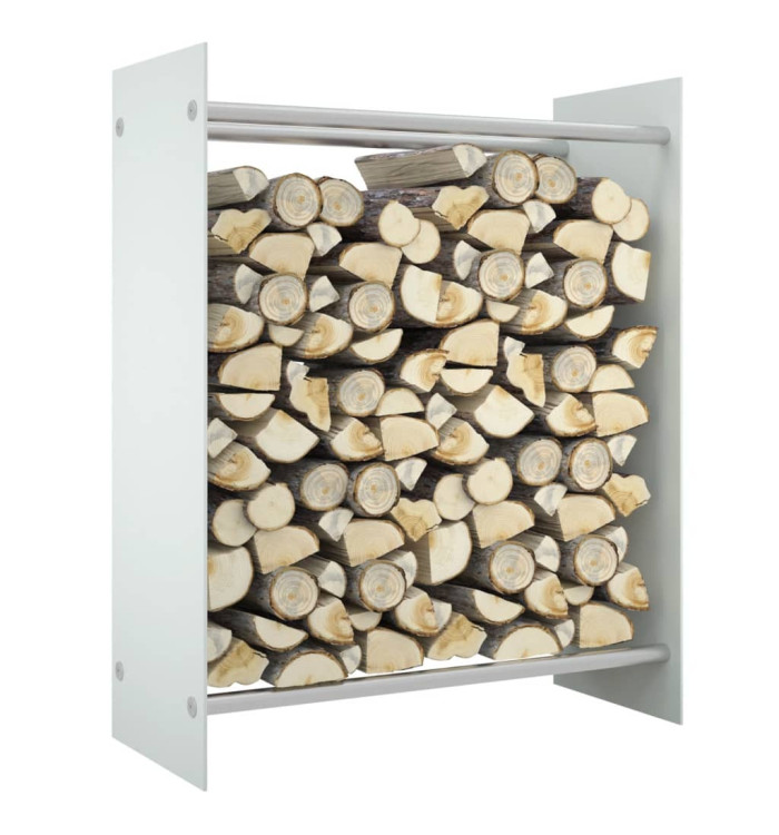 Portant de bois de chauffage Blanc 80x35x100 cm Verre trempé | Mobilier & Déco