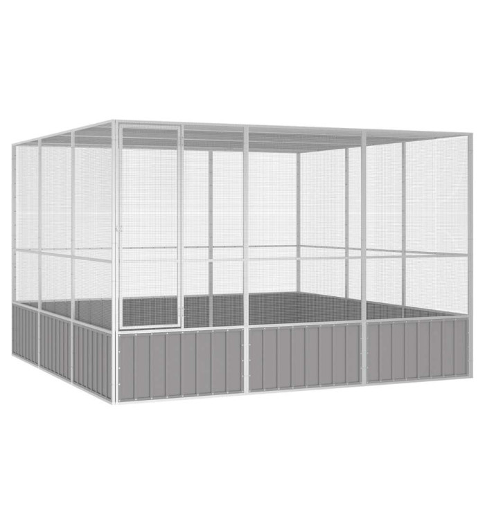 Cage à oiseaux Gris 302,5x324,5x211,5 cm Acier galvanisé | Mobilier & Déco