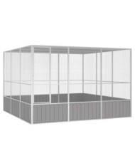 Cage à oiseaux Gris 302,5x324,5x211,5 cm Acier galvanisé | Mobilier & Déco