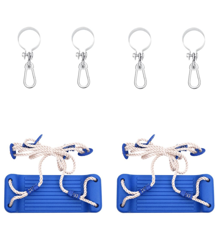 Sièges de balançoire avec cordes 2 pcs bleu 38x16 cm PE | Mobilier & Déco