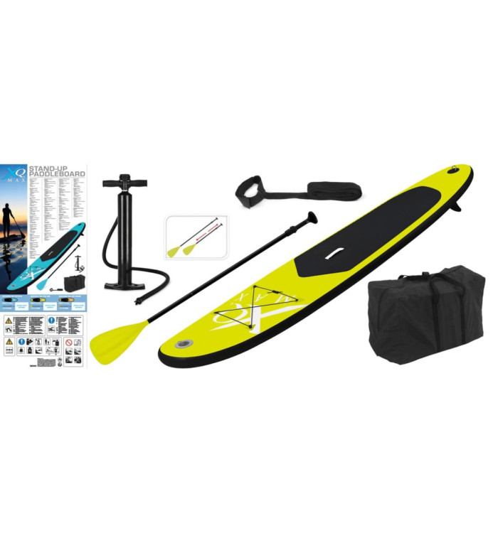 XQ Max Planche à pagaie gonflable 285 cm Vert citron et noir | Mobilier & Déco