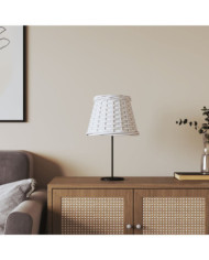 Abat-jour blanc Ø15x12 cm osier | Mobilier & Déco