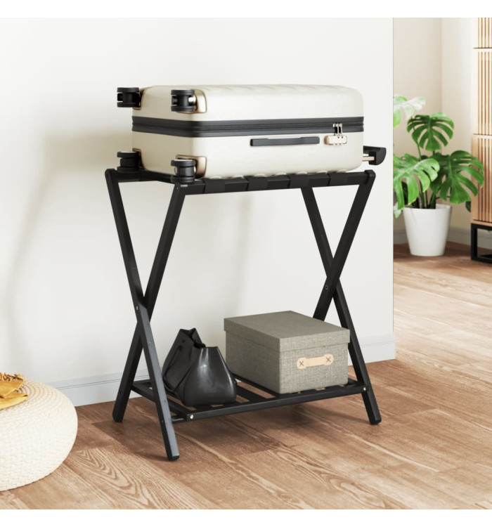 Porte-bagages noir 68x38x58 cm bambou | Mobilier & Déco