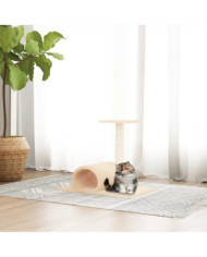 Arbre à chat avec tunnel Crème 60x34,5x50 cm | Mobilier & Déco