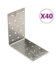 Équerres de fixation 40 pcs 2 mm 100x60x100 mm acier galvanisé | Mobilier & Déco