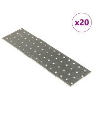 Plaques perforées 20 pcs 2 mm 300x80 mm acier galvanisé | Mobilier & Déco