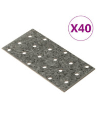 Plaques perforées 40 pcs 2 mm 120x60 mm acier galvanisé | Mobilier & Déco