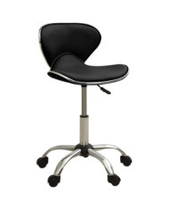 Tabouret de salon et spa Noir Similicuir | Mobilier & Déco