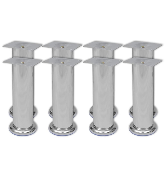 Pieds ronds de canapé 8 pcs Chrome 180 mm | Mobilier & Déco