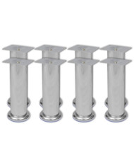 Pieds ronds de canapé 8 pcs Chrome 180 mm | Mobilier & Déco
