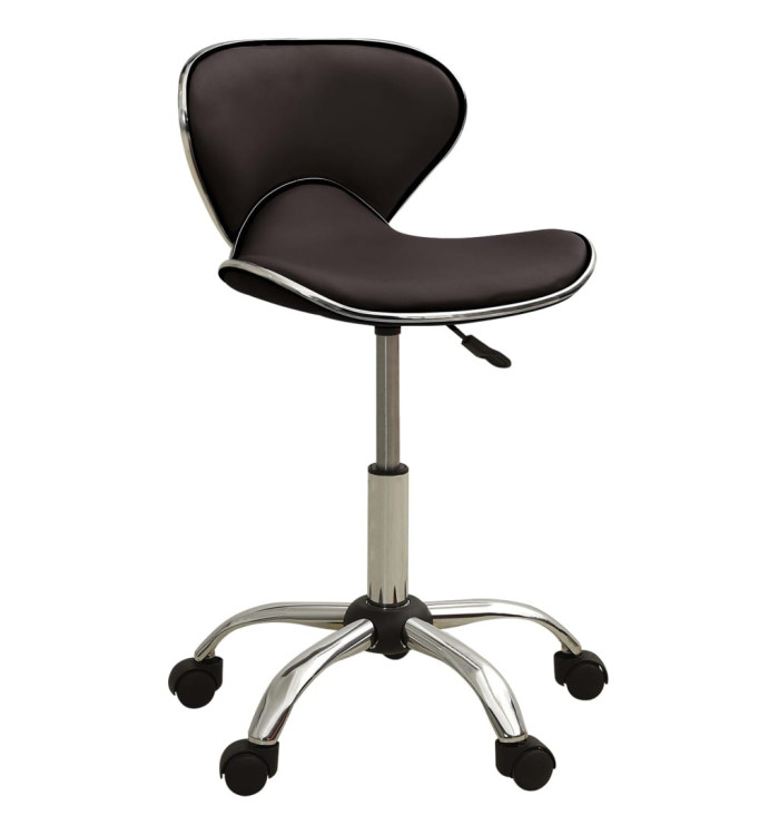 323676 Salon Spa Stool Brown Faux Leather | Mobilier & Déco