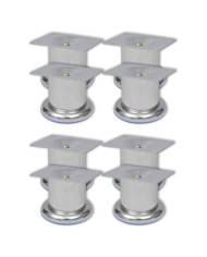Pieds ronds de canapé 8 pcs Chrome 60 mm | Mobilier & Déco