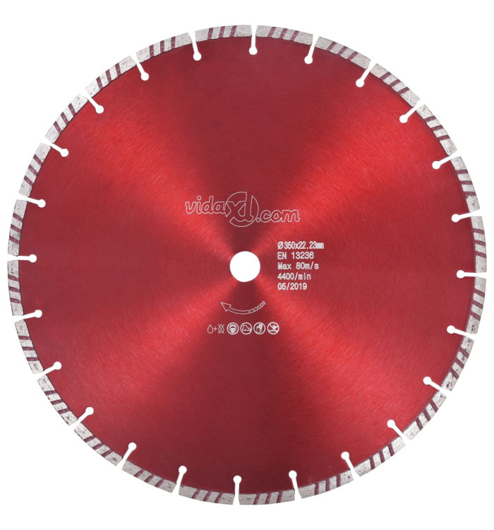 Disque de coupe diamanté avec turbo Acier 350 mm | Mobilier & Déco