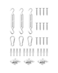 Jeu d'accessoires de voile d'ombrage 9 pcs Acier inoxydable | Mobilier & Déco
