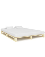 Cadre de lit de palette sans matelas 140x200 cm bois massif pin | Mobilier & Déco