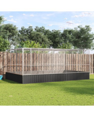 Volière avec extension argenté 518x307x212 cm acier | Mobilier & Déco