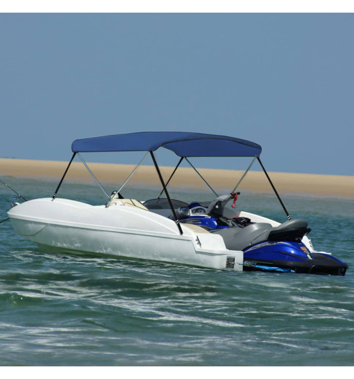 Auvent bimini à 2 arceaux Bleu marine 180x130x110 cm | Mobilier & Déco