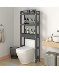 Étagère de toilette Gris 63x26x171 cm Bois de pin massif | Mobilier & Déco