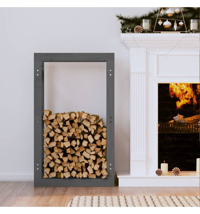 Support pour bois de chauffage Gris 60x25x100 cm Bois de pin | Mobilier & Déco