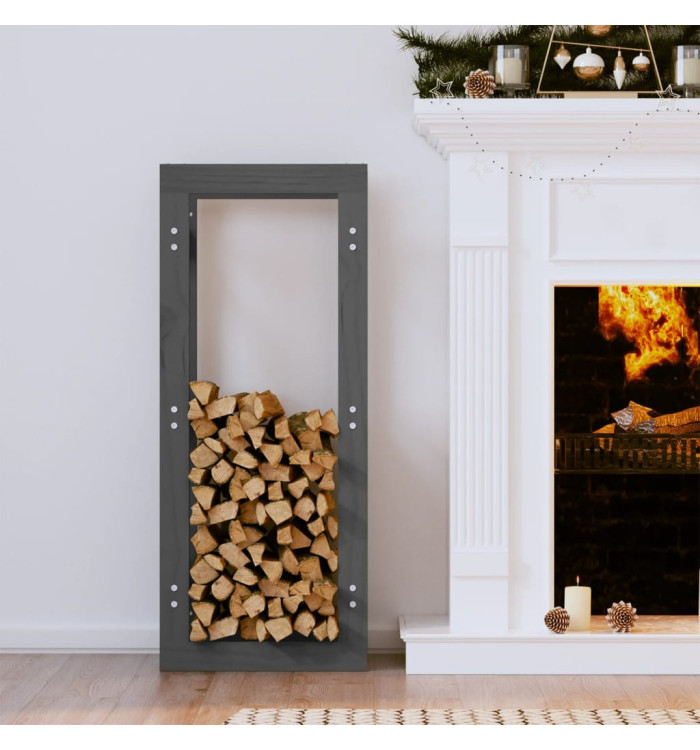 Support pour bois de chauffage Gris 41x25x100 cm Bois de pin | Mobilier & Déco