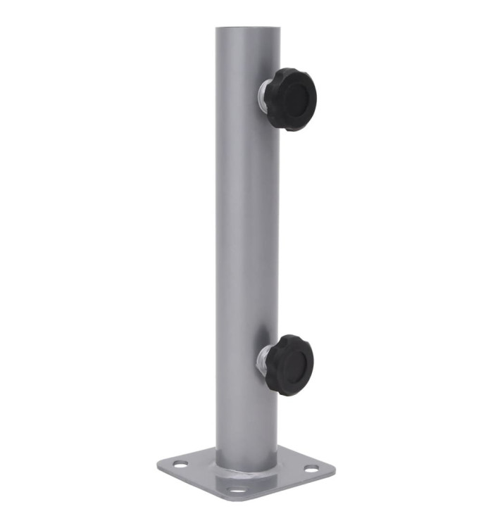 Base de parasol pour mât Ø32/34/38 mm argenté acier | Mobilier & Déco