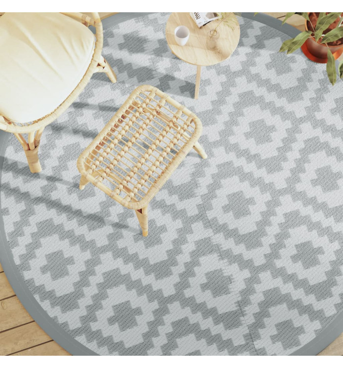 Tapis d'extérieur ARAKIL gris Ø200 cm PP | Mobilier & Déco