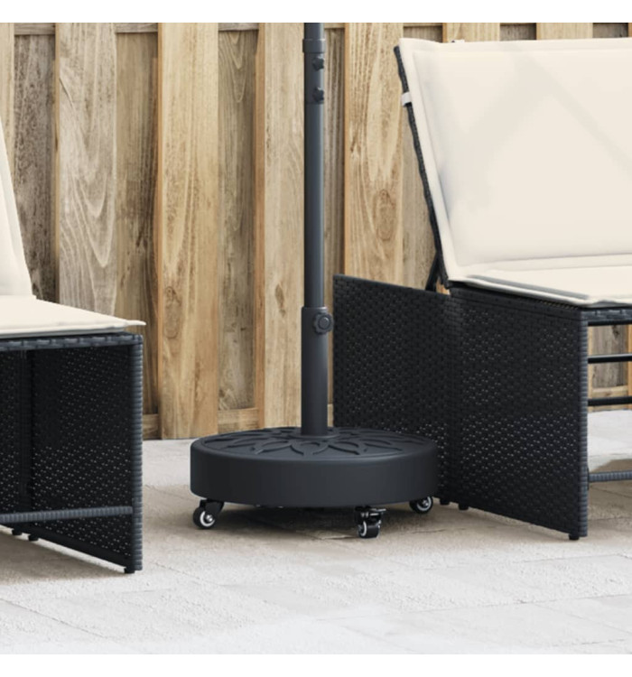 Base de parasol avec roues pour mâts Ø38 / 48 mm 27 kg rond | Mobilier & Déco