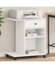 Support d'imprimante avec roulettes blanc 60x40x68,5 cm | Mobilier & Déco