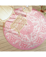 Tapis d'extérieur ARAKIL rose Ø160 cm PP | Mobilier & Déco