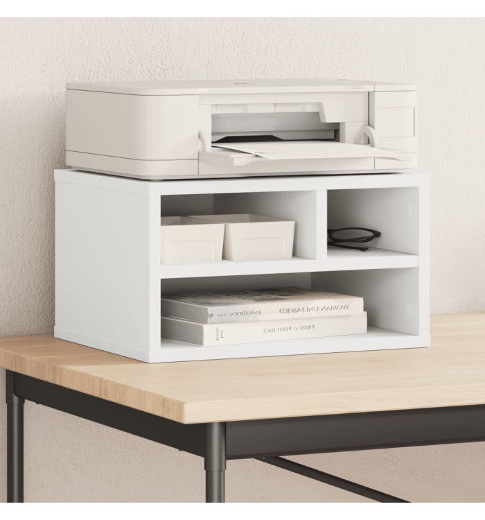 Support d'imprimante blanc 40x32x22,5 cm bois d'ingénierie | Mobilier & Déco