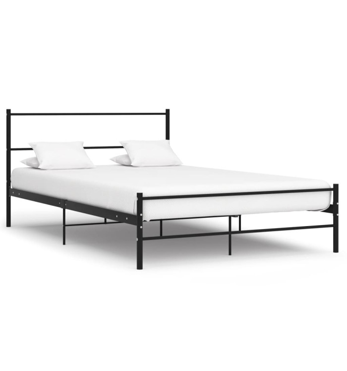 Cadre de lit sans matelas noir métal 120x200 cm | Mobilier & Déco