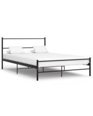 Cadre de lit sans matelas noir métal 120x200 cm | Mobilier & Déco