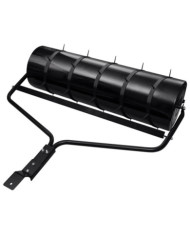 Rouleau à gazon de jardin et colliers d'aérateur noir 63 L fer | Mobilier & Déco